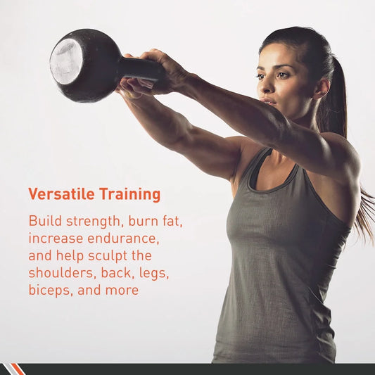 Cast Iron Kettlebell, 45 Lb. – At-Home Gym Equipment – Kettlebell Free Weights – Strength & Core Training Equipment – Cast Iron Resistance Workout Gear