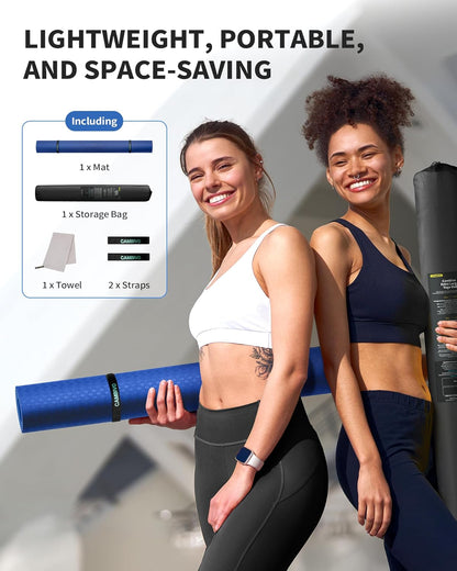 Large Yoga Mat (6'X 4'), Extra Wide Workout Mat for Men and Women, 0.24''/0.32''/0.4''/0.48'' Thick Exercise Fitness TPE Mat for Home Gym, Yoga, Pilates, Workout (Barefoot Exercise)
