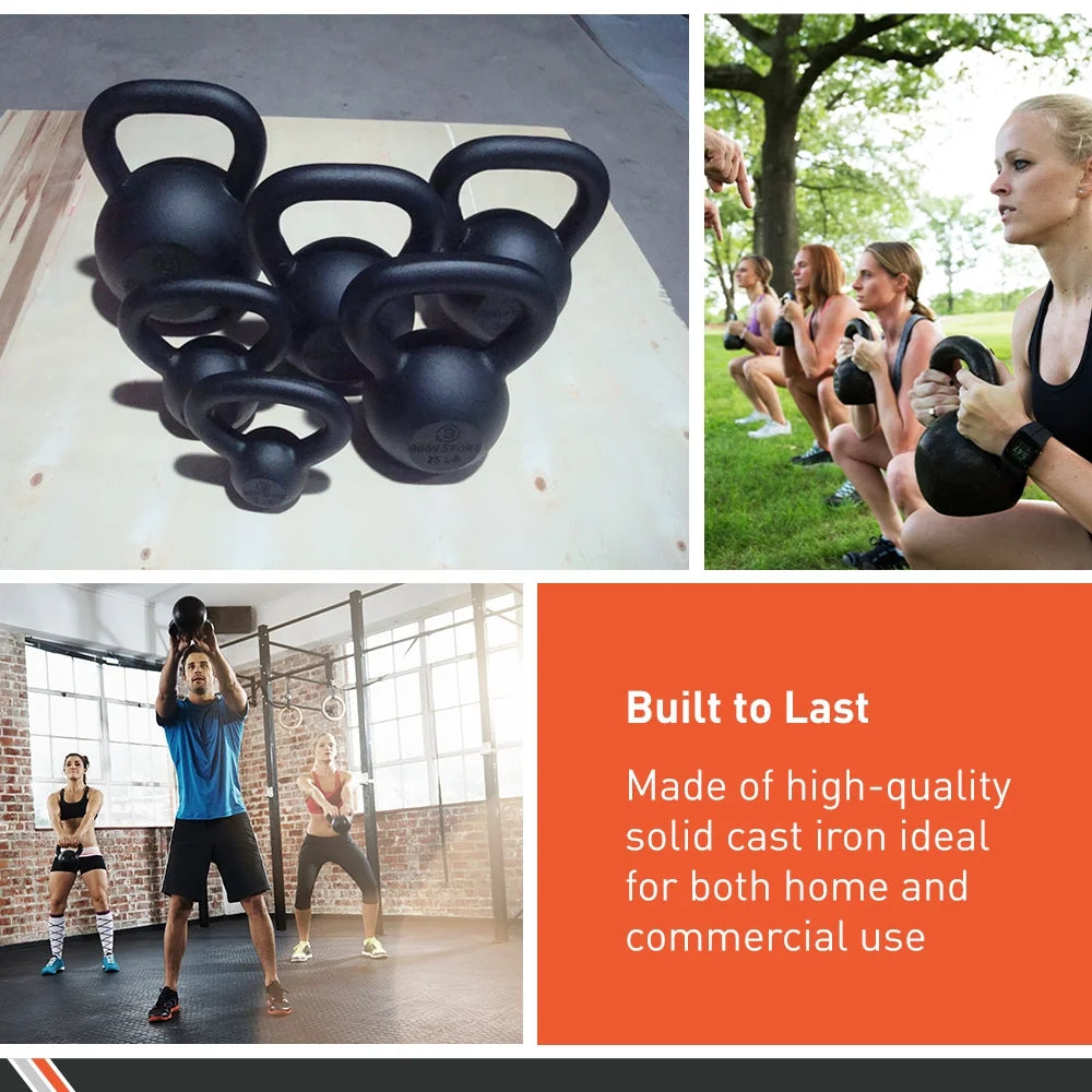 Cast Iron Kettlebell, 45 Lb. – At-Home Gym Equipment – Kettlebell Free Weights – Strength & Core Training Equipment – Cast Iron Resistance Workout Gear